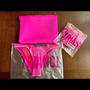 Triangl Rhay Velvet Bikini Hot Pink